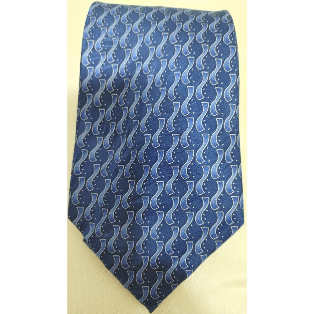 Umberto Bossi  Men’s Tie All Silk Handmade Blue Design.